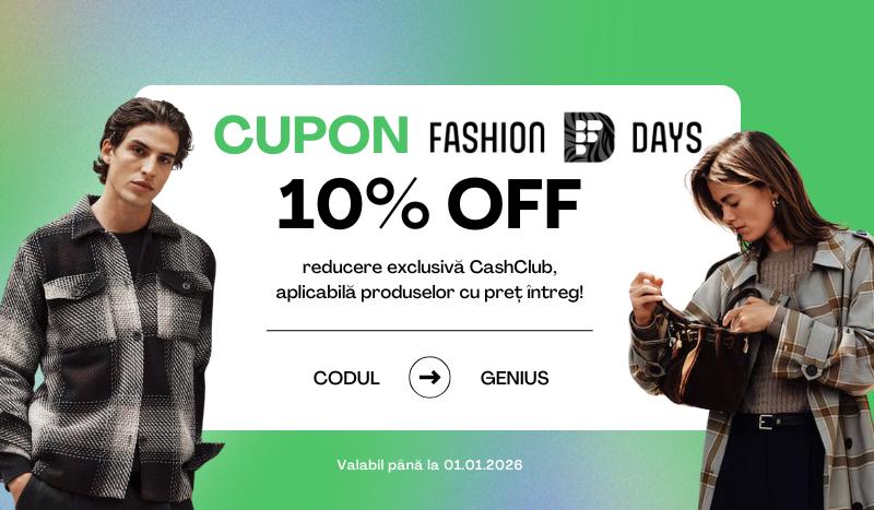 coupon-10% REDUCERE LA FASHIONDAYS.RO!
